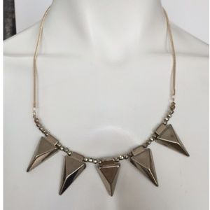 BOHO Pyramid Arrow Bib Anthropologie Gold Necklace